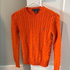 Ralph Lauren Orange Cable Knit Sweater for women